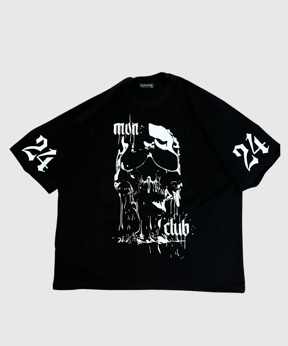 "OVERSIZED MVN SKULL CLUB" BLACK