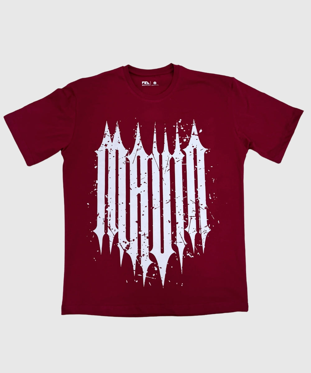 "GOTHIC OVERSIZED TEE" BURGUNDY