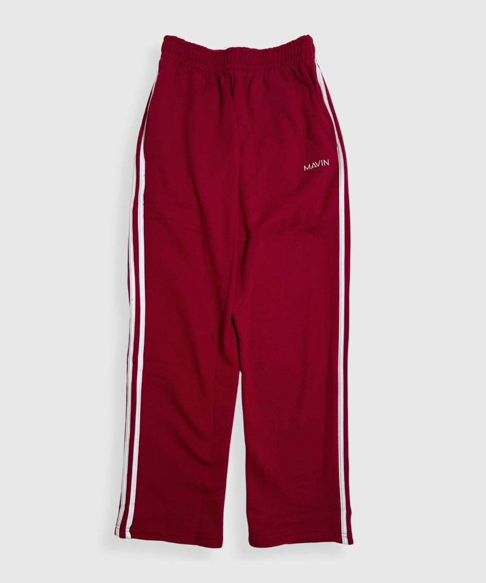 ESSENTIAL STRIPE SWEATPANTS "BURGUNDY"