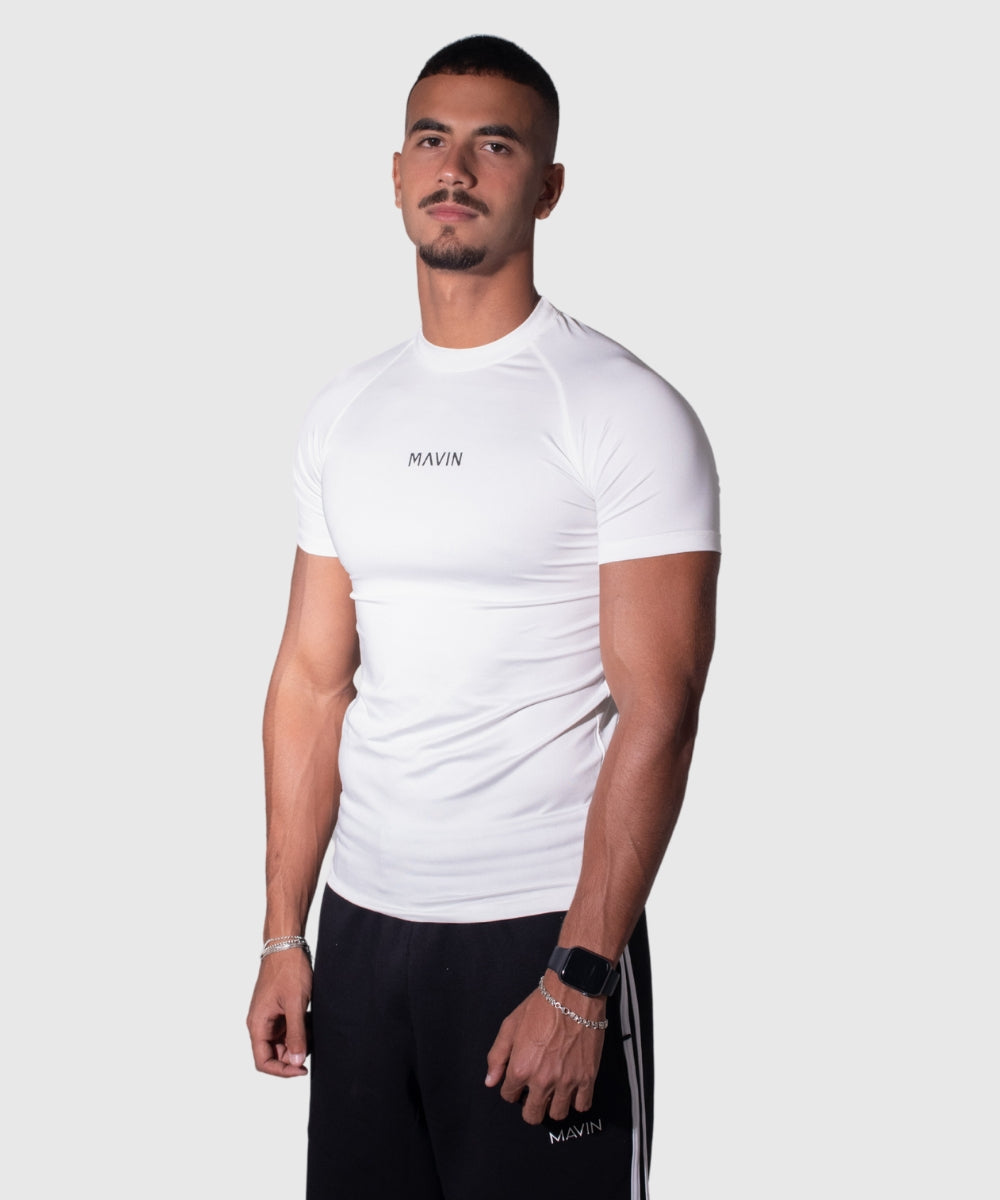 BASIC COMPRESSION TEE "WHITE"