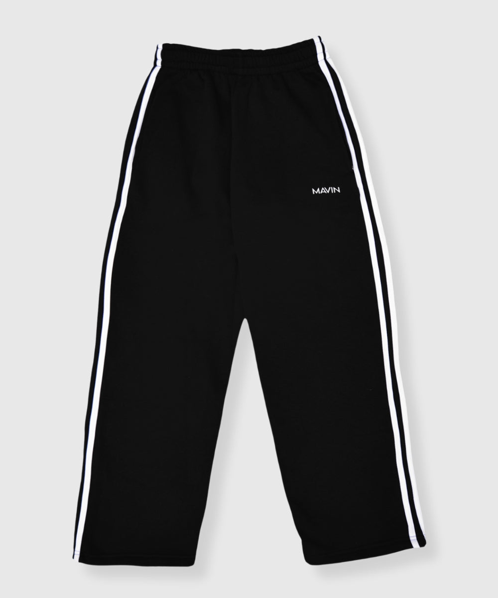 ESSENTIAL STRIPE SWEATPANTS "BLACK"