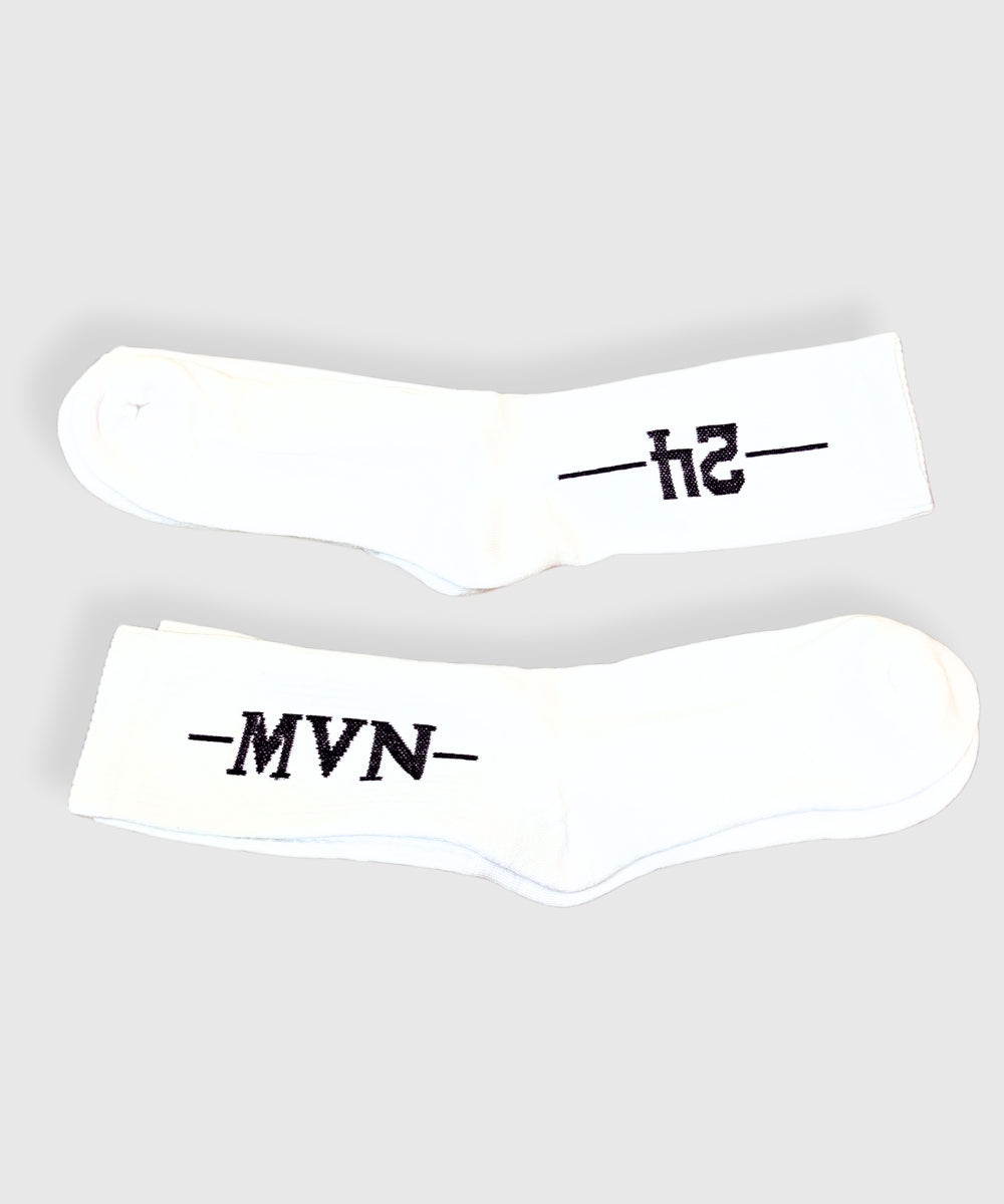 "White" Long Sock 2x Pack