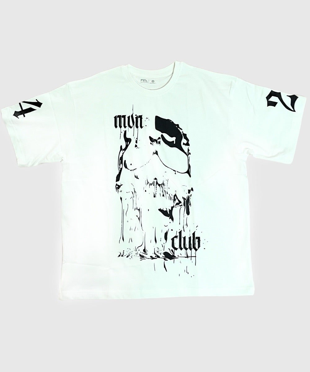 "OVERSIZED MVN SKULL CLUB" WHITE